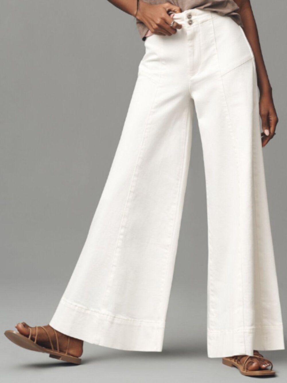 McKinley Regenerative Cotton Corset Wide-Leg Pants by Pilcro - Size 33 - Picture 2 of 11